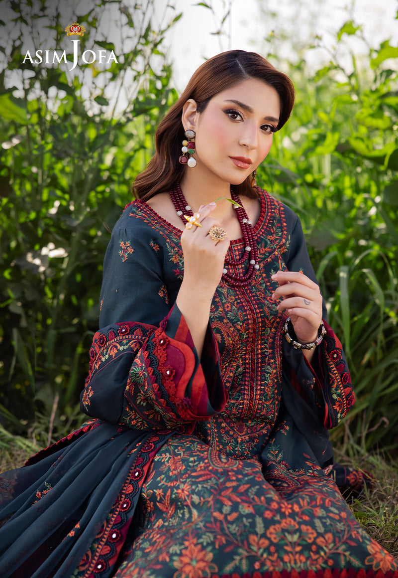 3PC LAWN EMBROIDERED SHIRT WITH CHAFOON  EMBROIDERED DUPATA AND TROUSER - 677