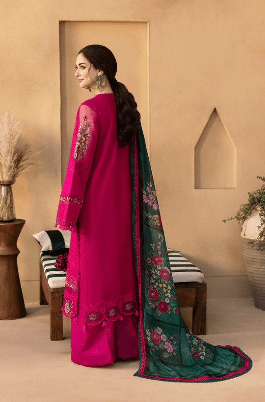 3PC Lawn Embroidered Shirt With Digital Printed Jacquard Dupatta 708