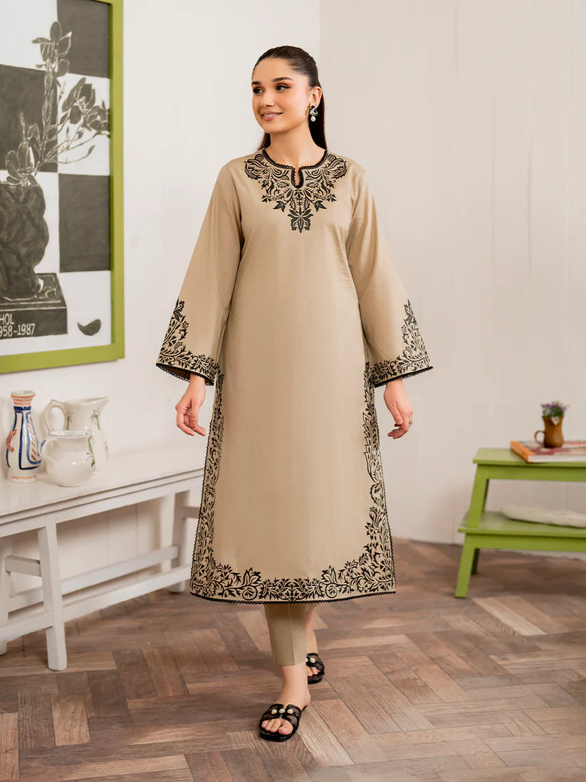 '- 3PC DHANAK EMBROIDERED UNSTITCHED DRESS - 221