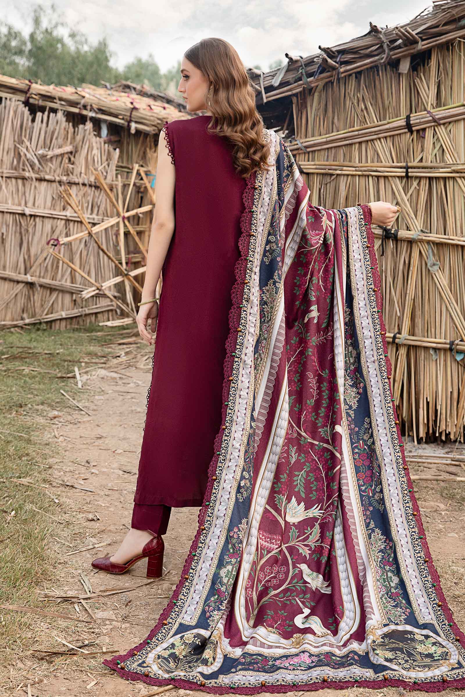 3 Piece Unstitched Printed Linen Suit | MPT- 674