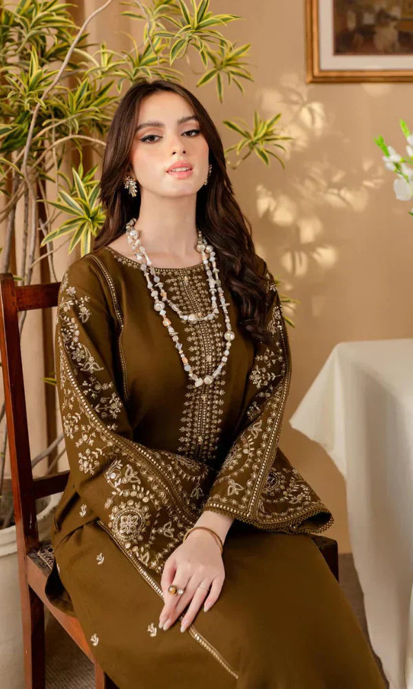 2 Piece Embroidered Lawn Shirt with Dyed Trouser 105